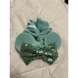 Teal Mickey Mouse Ear Women’s Sequin Scrunchie